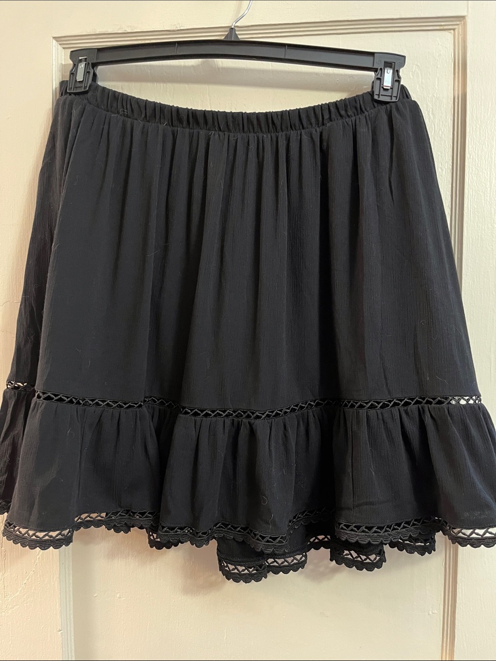 torrid Black Tiered Skirt with Crochet Trim